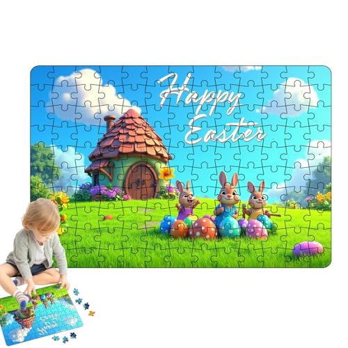 Sionhiuo Osterpuzzles für Erwachsene | -Hasen-Puzzle - Heimdekoration, Kaninchenmusterbild, Urlaubsdekoration, Cartoon-Osterbedarf für Erwachsene, Kinder, Teenager von Sionhiuo