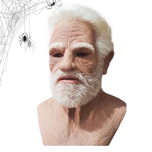Sionhiuo Realistische Altenmaske Gesichtsmaske - Realistische Latexmaske Alter Mann für Halloween,Gruseliges Verstellbarer Helm Kopfzeug für Party Weihnachten Geisterhaus Sionhiuo Realistische Altenmaske Gesichtsmaske - Realistische Latexmaske Alter Mann für Halloween,Gruseliges Verstellbarer Helm Kopfzeug für Party Weihnachten Geisterhaus von Sionhiuo