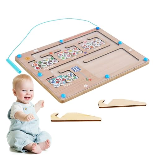 Sionhiuo Sortierlabyrinth, Magnettafel-Rätsel, Obst-Gemüse-Tierverkehr-Sortier-Labyrinthbrett, Frühe Entwicklungs- und Aktivitätsspielzeuge, Homeschool-Zubehör, passende Zählspielzeuge für zu Hause von Sionhiuo