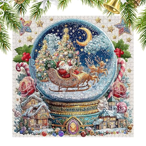 Sionhiuo Weihnachts Kristallkugel Puzzle - Weihnachts Winterszene Anspruchsvolle Puzzles - Farbiges Festliches Wohnzimmer Deko Für Arbeitszimmer Schlafzimmer Kamin Eingangsbereich Familienfeier Party Sionhiuo Weihnachts Kristallkugel Puzzle - Weihnachts Winterszene Anspruchsvolle Puzzles - Farbiges Festliches Wohnzimmer Deko Für Arbeitszimmer Schlafzimmer Kamin Eingangsbereich Familienfeier Party von Sionhiuo