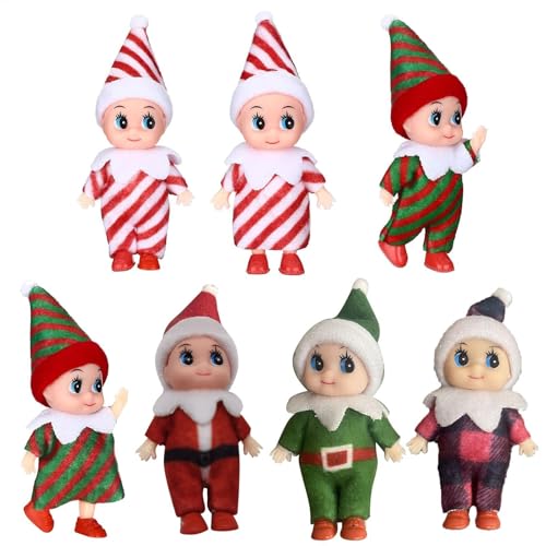 Weihnachtself Puppe, Weihnachtsbaby, klei-ner Weihnachtself, Weihnachtswichtel Plüsch, Weihnachtsstreich Elf, Weihnachtself Spielzeug Für Kinder, Weihnachtsfeenpuppen Mit Beweglichen Armbeinen von Sionhiuo