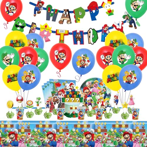 Siphus Geburtstag Geschirr Kinder, Partygeschirr Kindergeburtstag, Party Geschirr mit Papptelle Servietten für 10 Personen, Thema Party Supplies Set Jungen Mädchen von Siphus