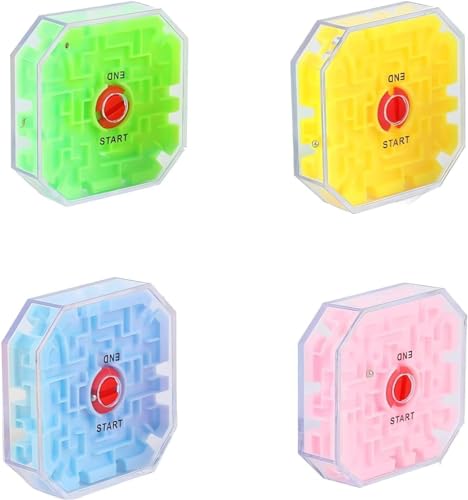 Sipobuy 3D-Würfel, Magisches Puzzle-Labyrinth, Balance-Labyrinth, Rollendes Ballspielzeug, Lernpädagogisches Zappelspielzeug Für Kinder, Kinder, Jungen Und Mädchen, Kleine Größe (4 Stück) von Sipobuy