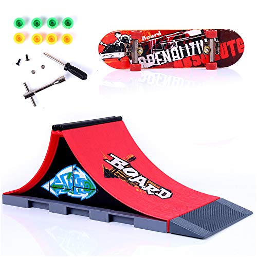 Sipobuy DIY Montage Mini Finger Skateboard Deck LKW Skate Park Bord Mit Rampe Zubehör Sets (Szene A) von Sipobuy