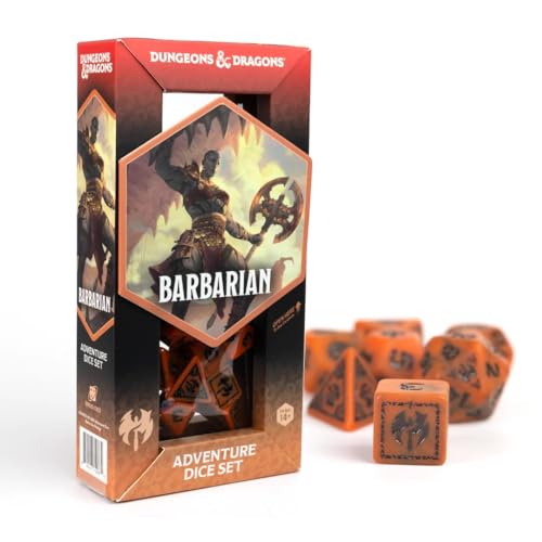 D&D Adventure Dice (Barbarenklasse: Orange) von Sirius Dice