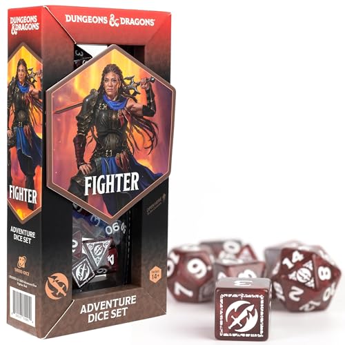 D&D Adventure Dice (Fighter Class: Red) von Sirius Dice