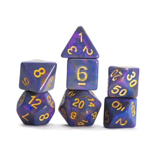 Poly-Set, Einhorn, Violett mit Gold, 7 Stück von Sirius Dice