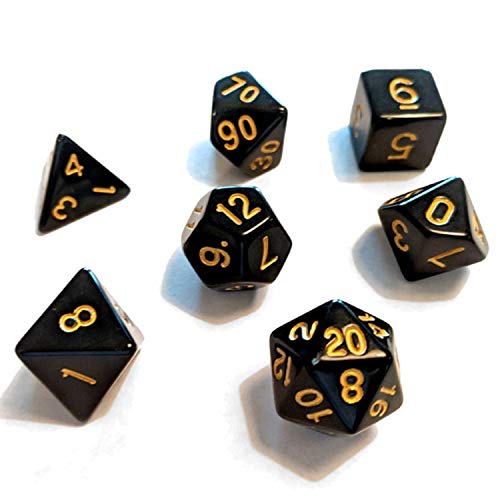 Sirius Dice SDZ000203 Schwarz und Gold, 7 Stück von Sirius Dice