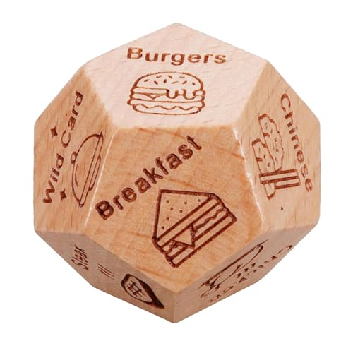 Date Night Dice, Entscheidungswürfel Für Paare, Essensentscheidungswürfel, Pärchen-Dating-Würfel, Essensentscheidungs-Würfel-Geschenkspiel Für Paare, 12-seitiges Design, Geschenke Für Gourmetliebhaber von Sirseon