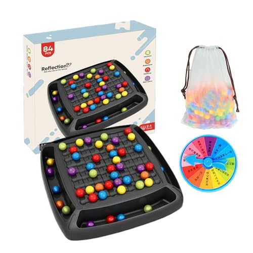 Rainbow Bead Spiel,Rainbow Ball Elimination Brettspiel,Rainbow Ball Brettspiel,Interaktives Matching Spielspielzeug Für Kindereltern,Intellektuelles Schach,Regenbogenperlen-Schachbrett-Strategiespiele von Sirseon