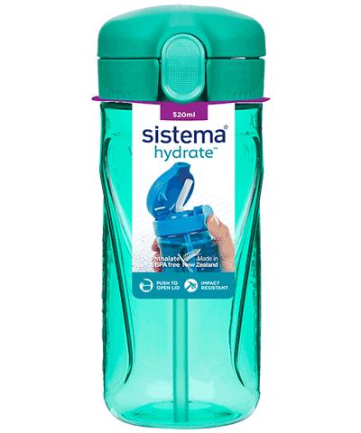 Sistema Hydrate Quick Flip Wasserflasche 520ml mit Trinkhalm von Sistema