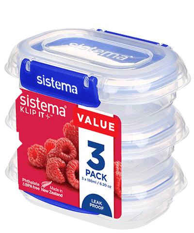 Sistema KLIP IT PLUS Frischhaltedosen Set 3x180ml von Sistema