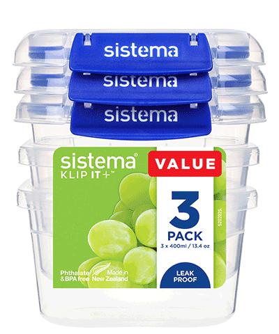 Sistema KLIP IT PLUS Frischhaltedosen Set 3x400ml von Sistema