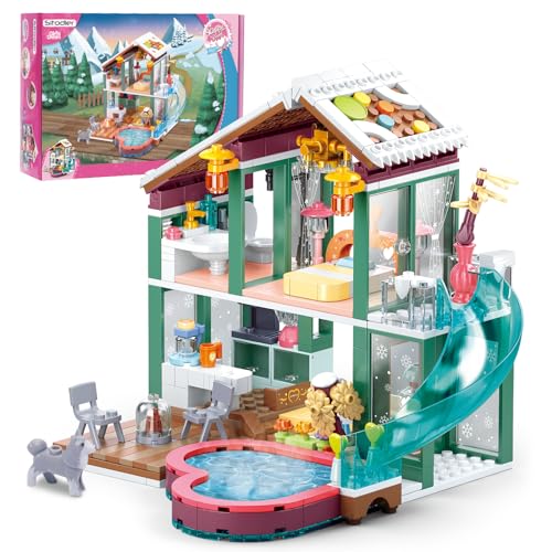 Sitodier Bauklötze Spielzeug- 439pcs Ferienhaus Bauspielzeug für Kinder 6-12, Bauklötze Kit für Kinder Mädchen Jungen Alter 6 7 8 9 10 11 12 Geburtstag von Sitodier