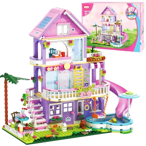 Sitodier Bauspielzeug für Mädchen, 689pcs Garten Villa Haus Bauklötze Set für Mädchen Jungen 6-12 Jahre, Ferienhaus Bauklötze Kit, Geschenk für Kinder 6 7 8 9 10 11 12 Jahre von Sitodier