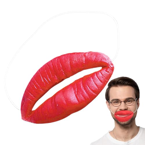 Siuwddee Halloween Wurst Mund Deko Lustige Gefälschte Rote Lippen Wurstmund Dekoration Realistische Gesichtsbehälter Für Kinder Und Erwachsene 9,8x5,7cm von Siuwddee