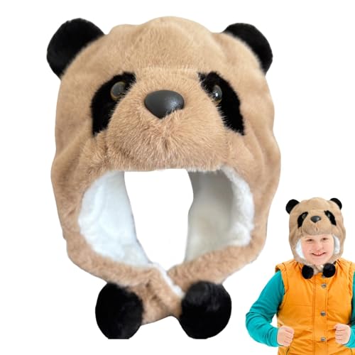 Siuwddee Panda-Beanie, niedlicher Panda-Kopf, warme Tierohr-Mütze, weicher Panda-Kopfschmuck, Cosplay-Mütze für Freizeitkleidung, Sportbekleidung, tägliche Ausflüge, Kinder, Familie, Freunde, Zuhause von Siuwddee