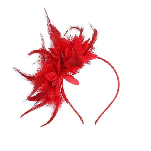 20er Jahre Stirnband Feder Haarreif Haarband Hochzeit Kopfbedeckung,1920s Fascinator Vintage Damen Karneval Festival Stirnband,Cosplay Kopfbedeckung Kostüm for Cocktail Wedding Tea Party (Schwarz) von Sixfox