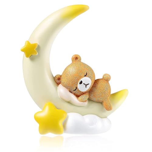 Bär Mond Tortenaufsatz Bär Mond Figur Spielzeug Bär Mond Geburtstagskuchenaufsatz Bär Mond Herzstück Bär Mond Kuchendekorationen (Yellow) von Sixfox