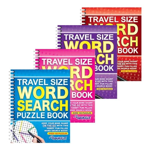 Sixstore A5 Spiralbindung Reisegröße Wortsuche Puzzle Bücher 4er Set Brain Teasers Travel Puzzles Book von Sixstore