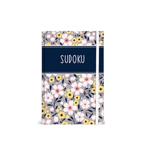 Sixstore A6 Pocket Floral Sudoku Challenge Puzzle Book, Größe 15 x 10,5 cm, mit Gummiband von Sixstore