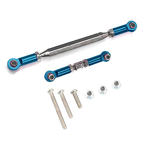 Sizoriruk Metall Verstellbares Lenk Gestänge Servo Link Zug Stange Spann Schloss für Mn D90 D99 Mn-90-45 1/12 Rc Auto Crawler, Blau von Sizoriruk