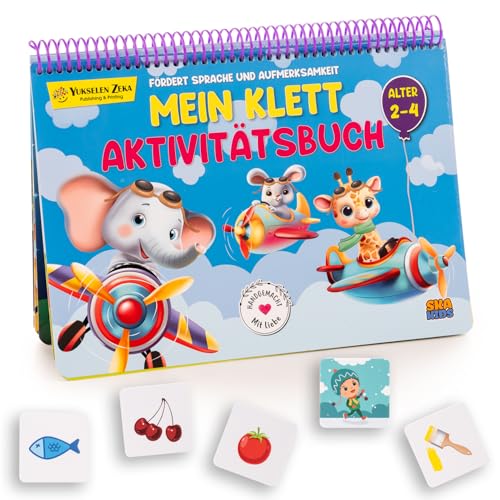 Ska Kids Montessori Spielzeug für Kinder ab 2, 3 bis 4 Jahren, Busy Book Lernspiel mit Klett-Sticker Funktion. Motorik Quiet Book für Mädchen und Jungen, das Spielzeug und Buch in einem vereint. von Ska Kids