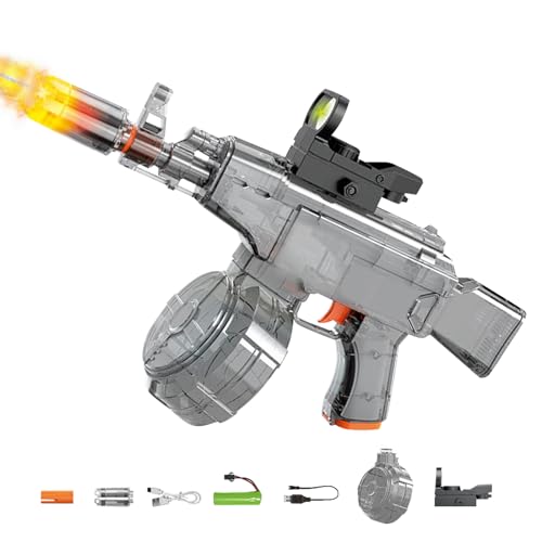 Elektrische Wasserpistole Sehr Stark,Wasserpistole Elektrisch mit LED Licht Water Gun Electric Water Blaster Kapazität 450ml Sommer Wasserspielzeug Wasserspritzpistole für Erwachsene Kinder (Schwarz) von Skeadex