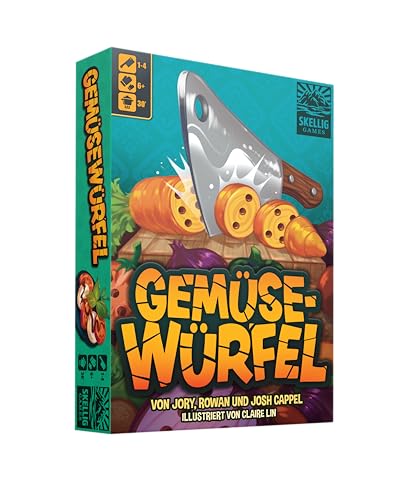 Skellig Games - Gemüsewürfel – Das spannende Koch-Brettspiel für die ganze Familie mit einzigartiger Zutaten-Mechanik und Solo-Spieloption – ab 6 Jahren, 1-4 Spieler von Skellig Games