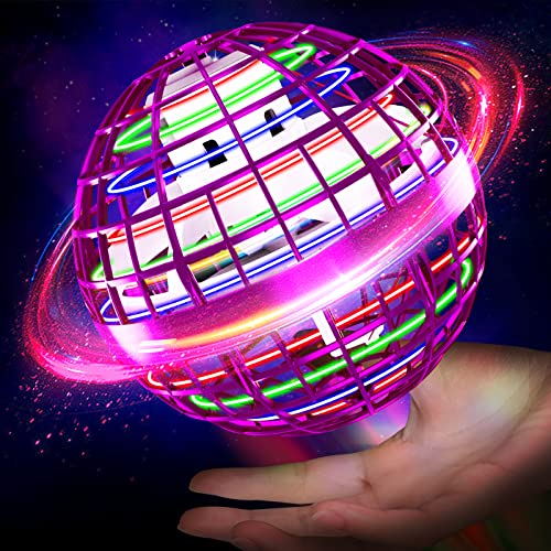 Skeufy Fliegender Ball für Kinder Spielzeug Mit 360° Drehbarem RGB-Licht Geschenke für Jungen 8-10 Jahre - Pink von Skeufy