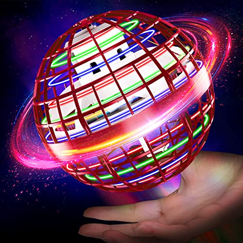 Skeufy Fliegender Ball, Magic Spielzeug Ball mit LED Licht KinderSpielzeug ab 6 7 8 9 10 11 12 Jahren, Spielzeug für Jungen Hand Controlled Hover Ball Geschenke für Jungen Mädchen 6-12 Jahre - Red von Skeufy