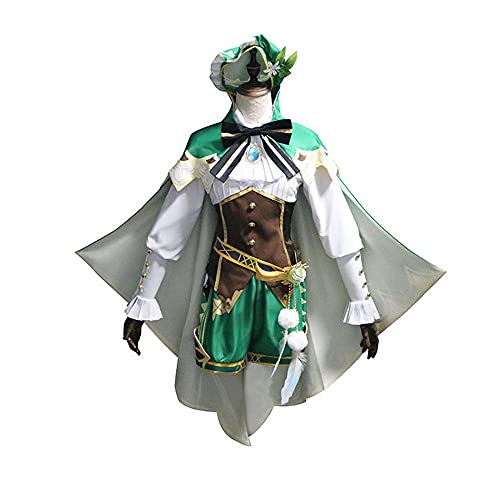 SkibnrPARA Genshin Impact Venti Cosplay Kostüm Komplettes Set Rollenspiel Outfits Anzug Anime Rollenspiel Kleidung Outfit für Halloween Karneval Party, XL von SkibnrPARA