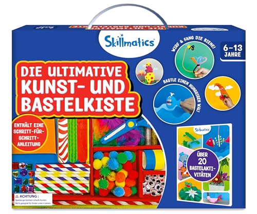 Skillmatics Die ultimative Bastelkiste, 2000+ Teile, Bastelmaterial, kreative Bastelideen zum Selbermachen, Schritt-für-Schritt-Anleitung, Geschenke für Kinder zwischen 6 und 13 Jahren von Skillmatics