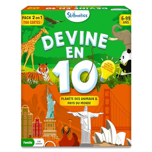 Skillmatics Guess Kartenspiel im 10 Tier und Land Kit | Geschenke für Kinder ab 6 Jahren | Spaß zum Spielen im Freien, Reisen und Familienfeiern | 100 Spielkarten Skillmatics Guess Kartenspiel im 10 Tier und Land Kit | Geschenke für Kinder ab 6 Jahren | Spaß zum Spielen im Freien, Reisen und Familienfeiern | 100 Spielkarten von Skillmatics