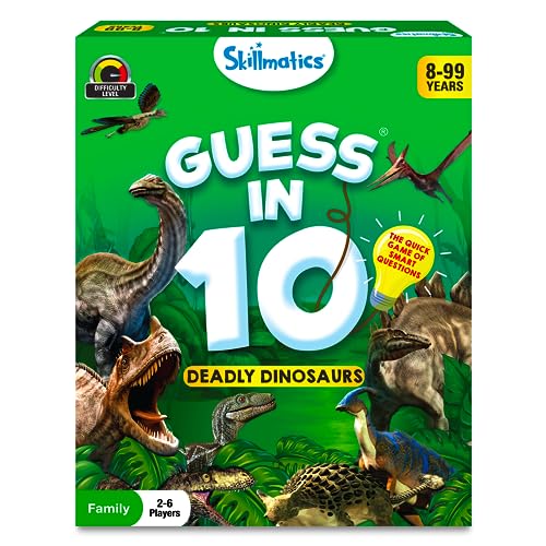 Skillmatics Guess in 10 Deadly Dinosaurs, Kartenspiel mit cleveren Fragen, super unterhaltsames Spiel für unterwegs und Spielabende mit der Familie, Geschenke ab 8 Jahren Skillmatics Guess in 10 Deadly Dinosaurs, Kartenspiel mit cleveren Fragen, super unterhaltsames Spiel für unterwegs und Spielabende mit der Familie, Geschenke ab 8 Jahren von Skillmatics