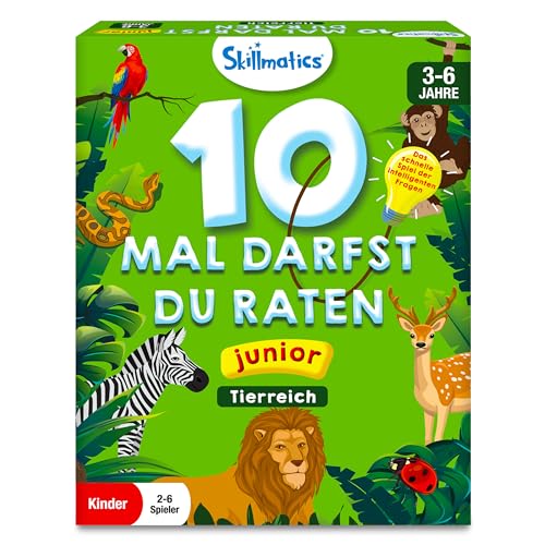 Skillmatics Kartenspiel - 10 Mal darfst du raten Junior Tierreich, Geschenke und Spannendes Lernen für Kinder 3-6 Jahre von Skillmatics