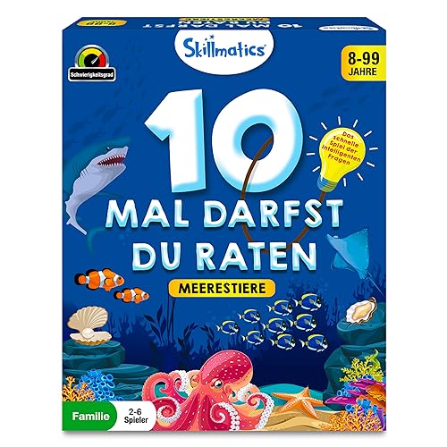 Skillmatics Kartenspiel - 10 Mal darfst du raten Unterwassertiere, Geschenke für Kinder ab 8 Jahren, Großer Spaß für unterwegs, Urlaube und Spieleabende mit der Familie von Skillmatics