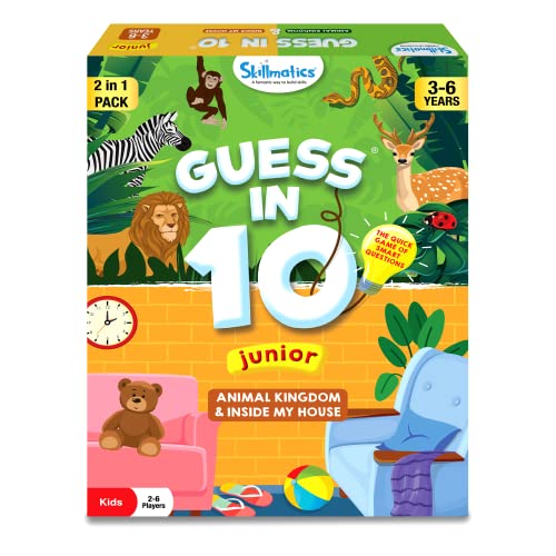 Skillmatics Kartenspiel: Guess in 10 Junior Animals & Inside My House Combo | Geschenke, super lustig & pädagogisch für Kinder im Alter von 3–6 Jahren von Skillmatics