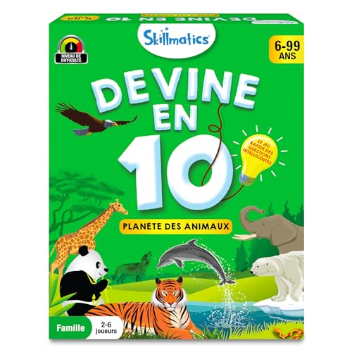 Skillmatics Kartenspiel: Guess in 10 The Animal World, Geschenk ab 6 Jahren, ein schnelles Spiel mit cleveren Fragen, ein extrem unterhaltsames Spiel für Familie und unterwegs von Skillmatics