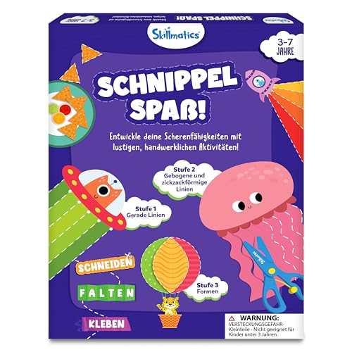 Skillmatics Kunst & Bastelaktivität- Schnippel Spaß! Scherenfähigkeiten üben, Bastelsets, Geschenke für Kleinkinder, Mädchen und Jungen im Alter von 3, 4, 5, 6, 7, Reisespielzeug von Skillmatics