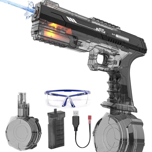 Elektrische Wasserpistole mit Licht, Wasserspielzeug für den Sommer, große Schussweite, Sommerspielzeug für Kinder und Erwachsene SF66-35 Elektrische Wasserpistole mit Licht, Wasserspielzeug für den Sommer, große Schussweite, Sommerspielzeug für Kinder und Erwachsene SF66-35 von Skirfy