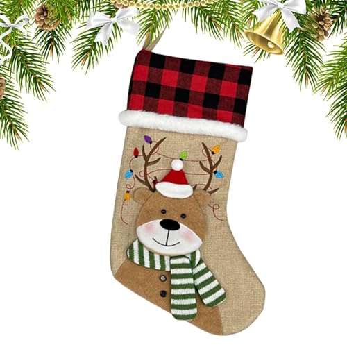 Christmas Stockings Santa | Novelty Santa Stockings | Snowman Christmas Stockings, Family Christmas Stockings Fireplace Stocking Hangings Holiday Stocking Decoration Santa Christmas Stocking von Sklmdrnk