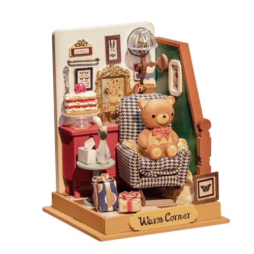 Puppenhaus aus Holz | Miniatur-Puppenhaus | Puppenhaus für Mädchen, Miniaturhaus aus Holz, Puppenhaus-Bausatz, Geburtstags-Puppenhaus, Geschenk, Valentinstagsgeschenk, Holzpuppen-Bausatz, Miniatur-Hol von Sklmdrnk