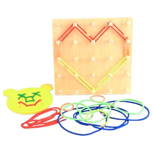 Sklmdrnk Geoboards Rubber Bands, Counting Peg Board, Funny Preschool Toys, Educational Peg Board, Preschool Brain Teaser, Educational Kids Toys, Creative Board Game for Home Kindergarten von Sklmdrnk