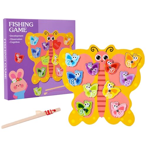 Sklmdrnk Kids Fishing Game, Butterfly Toy Fishing Pole, Interactive Fishing Rod, Cute Toy, Fine Motor Toy, Preschool Catching Fish Pole, Cute Interactive Rod, Family Game Toys for Birthday Holiday von Sklmdrnk