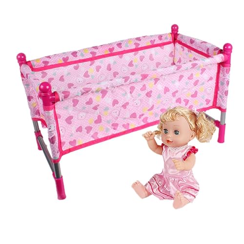 Sklmdrnk Kinderwagen für Puppen | Puppenbetten und Wiegen | Kinderwagen-Spielset für Puppen, leichtes Simulations-Kinderzimmer, rosa Kinderwagen-Spielzeug, Mädchen von Sklmdrnk