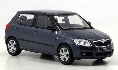 Skoda Fabia II, anthrazit, 2007, Modellauto, Abrex 1:43 von Skoda