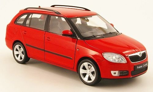 Skoda Fabia II Combi, rot, Modellauto, Fertigmodell, Welly 1:24 von Skoda