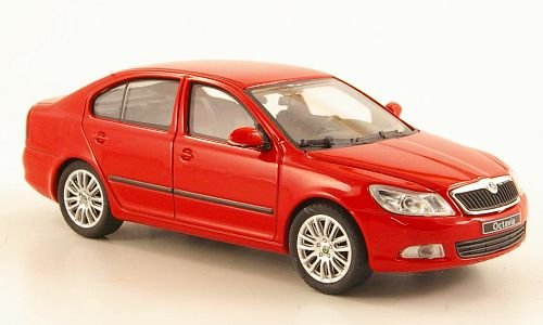 Skoda Octavia, rot, 2008, Modellauto, Fertigmodell, Abrex 1:43 von Skoda