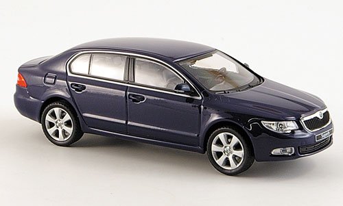 Skoda Superb II, blau, Modellauto, Fertigmodell, Abrex 1:43 von Skoda